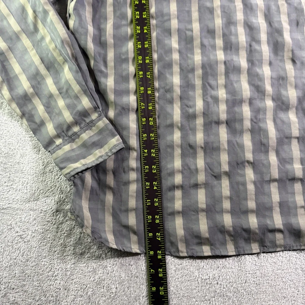 REI Co-op Mens Medium Gray Striped Long Sleeve Button Down Shirt